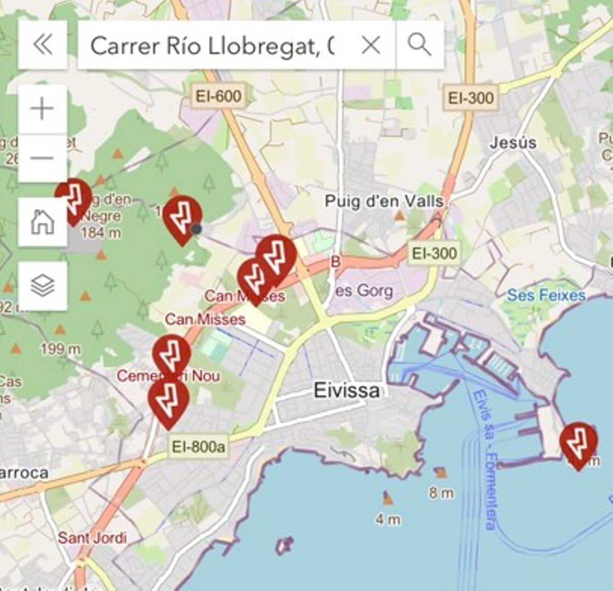 Mapa de las incidencias