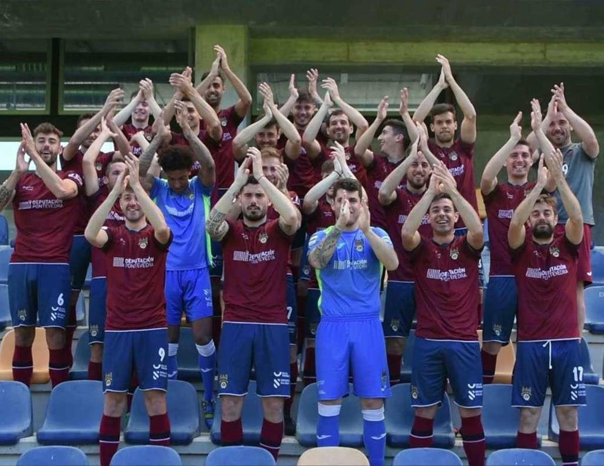 Fotograma del vídeo que ha grabado la plantilla del Pontevedra para promocionar el partido contra el Guijuelo. // FdV