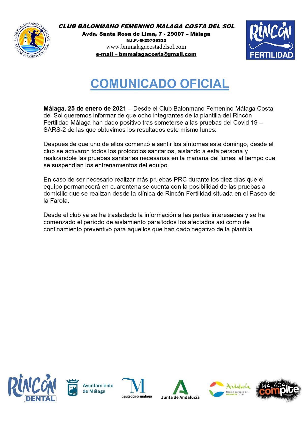 Comunicado oficial