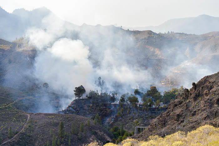 Incendio el hotel Molino del Agua, en Ayacata