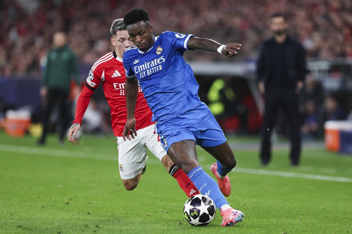 Vinicius, en la eliminatoria ante el Benfica