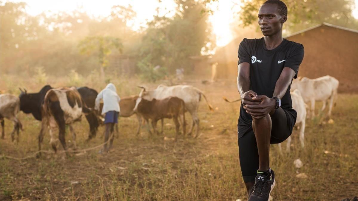 Joshua Cheptegei, en el distrito de Kapchorwa, en Uganda.