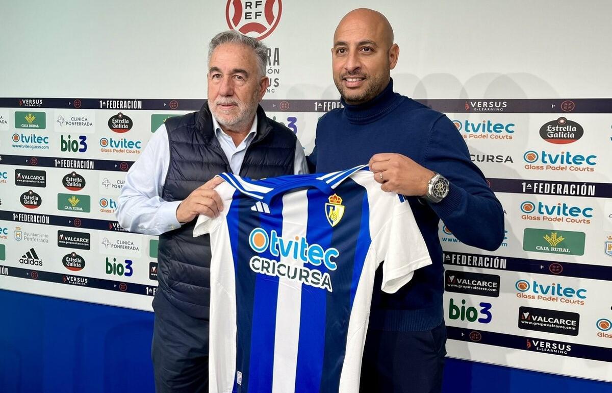 Mehdi Nafti en su presentación con la SD Ponferradina