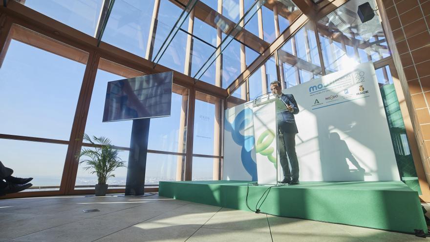 El exconsejero de Presidencia, Elías Bendodo, durante la presentación Mow Forum Andalucía en Torre Sevilla