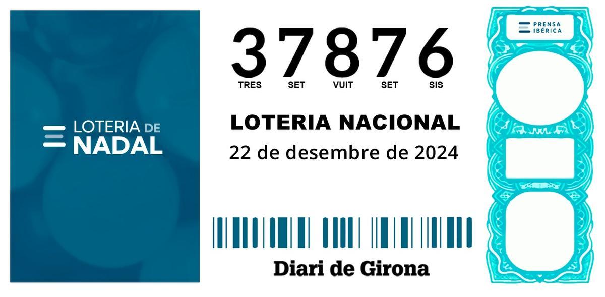 El 37876, un cinquè premi de la Loteria de Nadal, cau a Girona.