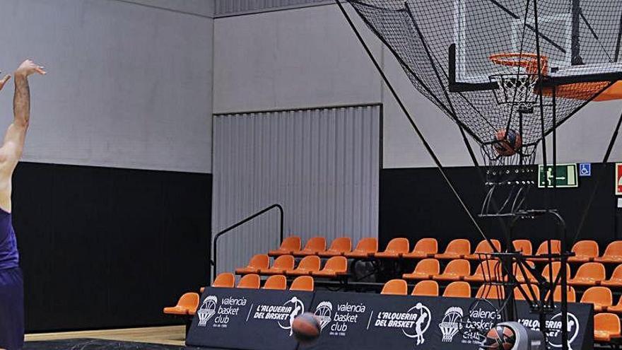 Alberto Abalde, en un entrenamiento en L&#039;Alqueria