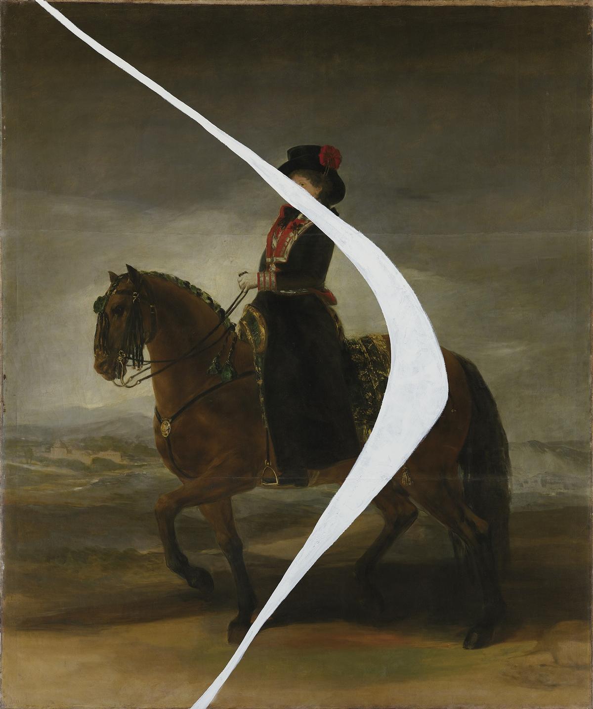 Julian Schnabel’s After Queen Maria Luisa on Horseback by Francisco de Goya - With a White Mark (2021)