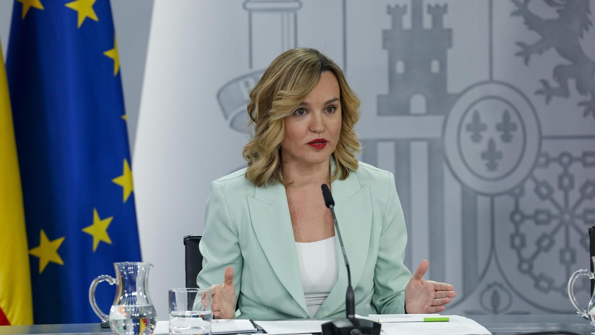 Pilar Alegría tras la rueda de prensa del Consejo de Ministros