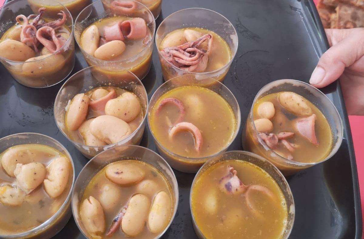 Uno de los platos con fabón elaborados para la degustación celebrada en Moal.