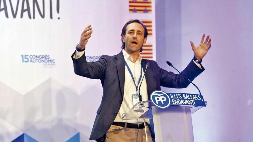 José Ramón Bauzá, ayer durante el congreso regional del PP balear.