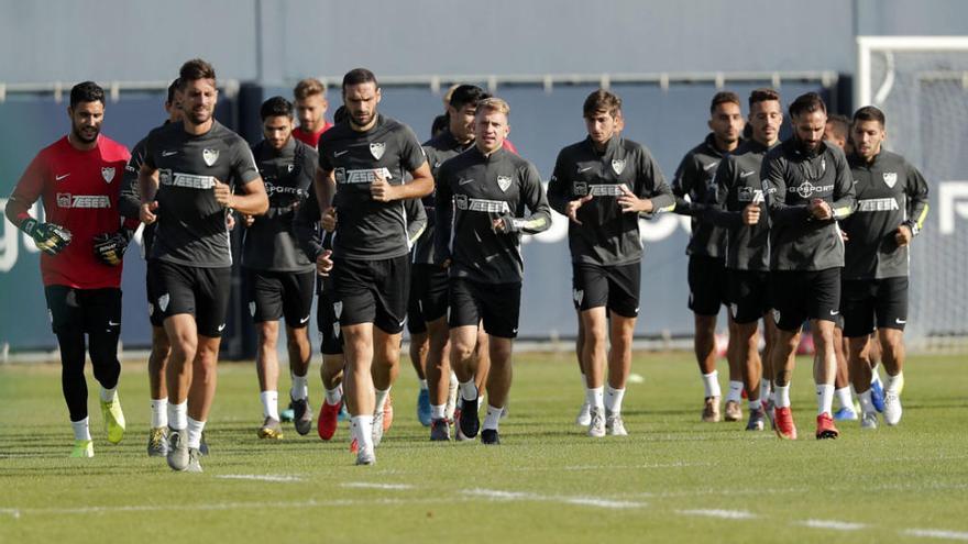 Entrenamiento del Málaga CF.