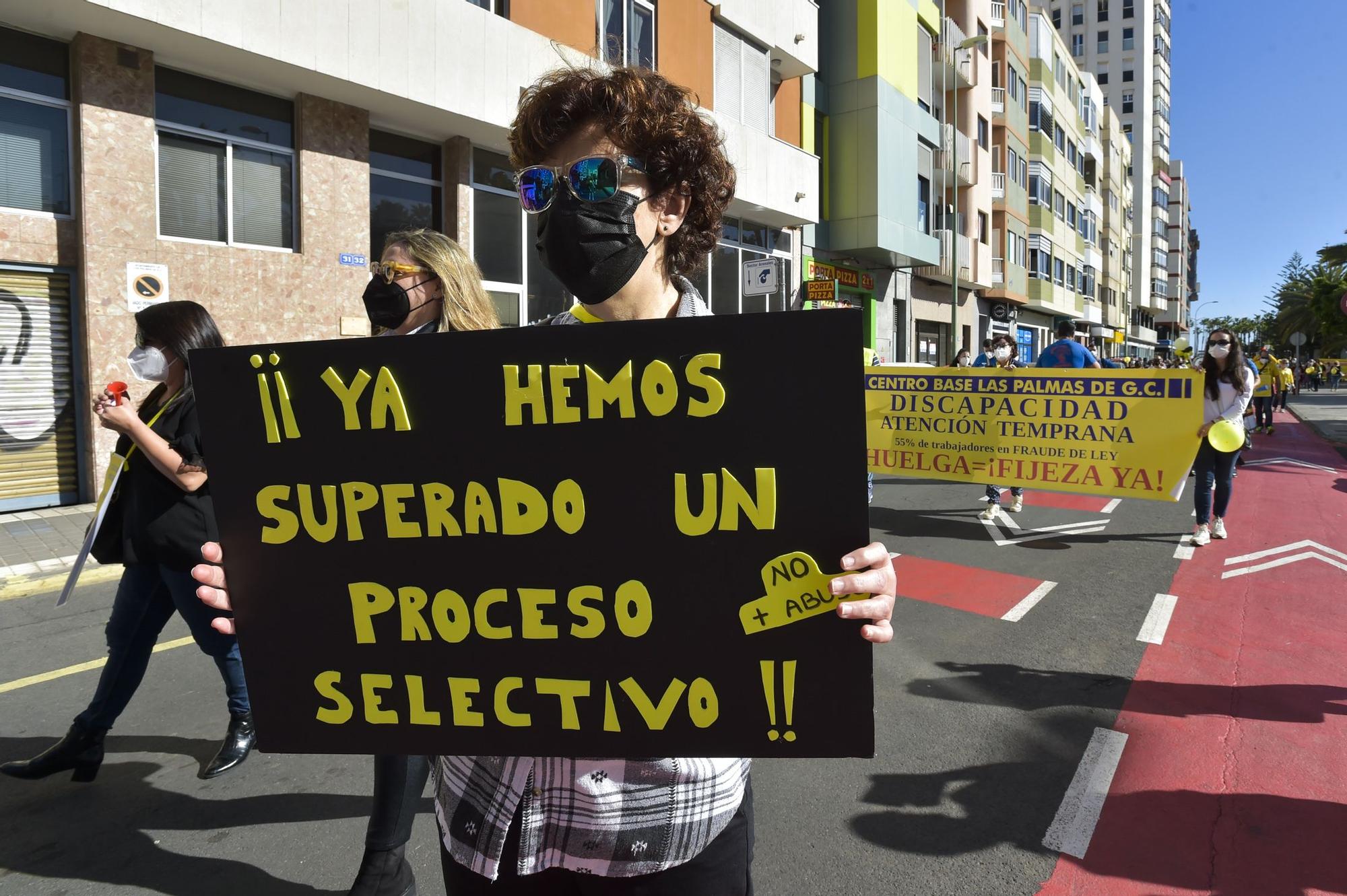 Manifestación de empleados públicos en Las Palmas de Gran Canaria