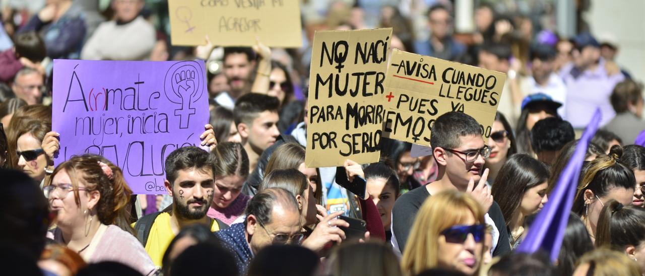 Manifestación en la Región de Murcia para clamar contra la violencia contra las mujeres.