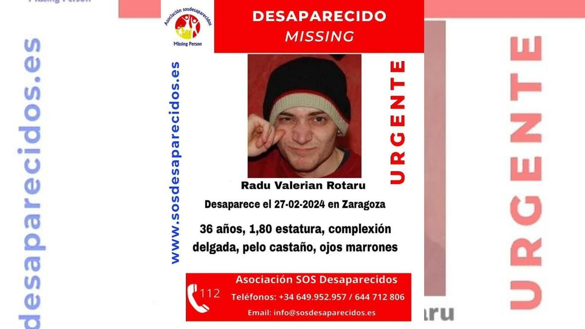 Radu Valerian Rotaru había desaparecido en Zaragoza