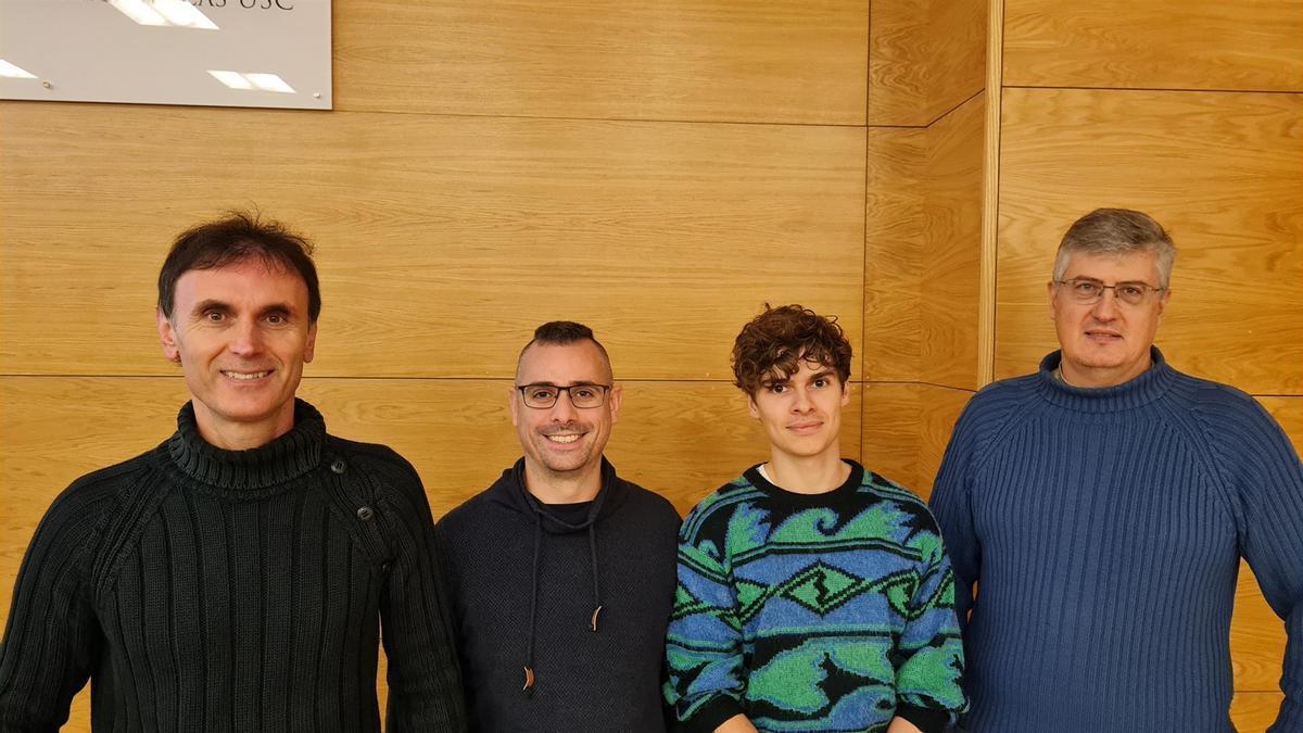 Los investigadores Jorge Mira, Luis F.Seoane, Martín Saavedra y Alberto P.Muñuzuri de la USC y el CSIC