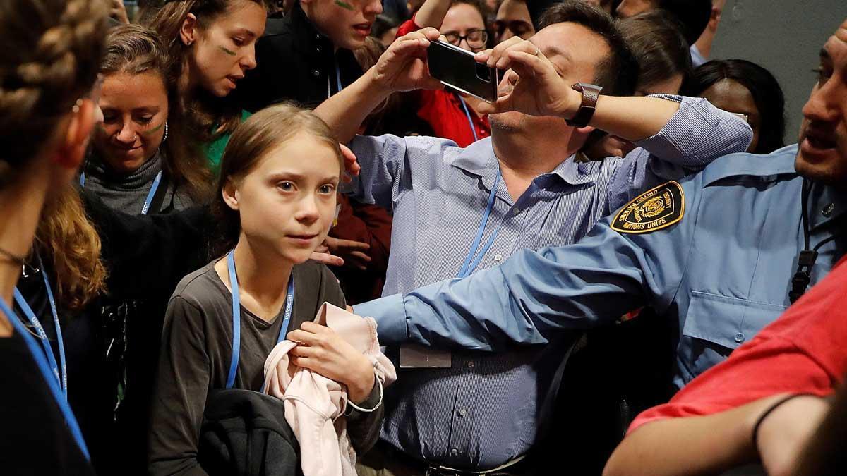 Greta Thunberg en la sentada de Fridays for Future en la COP25