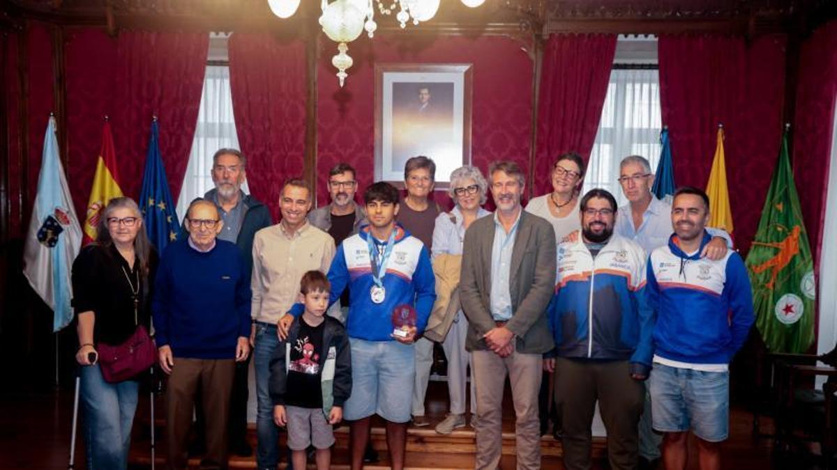 Recepción a Pedro Torrado, este miércoles en Vilagarcía.