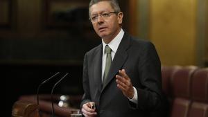 El ministre de Justícia, Alberto Ruiz-Gallardón, al Congrés.