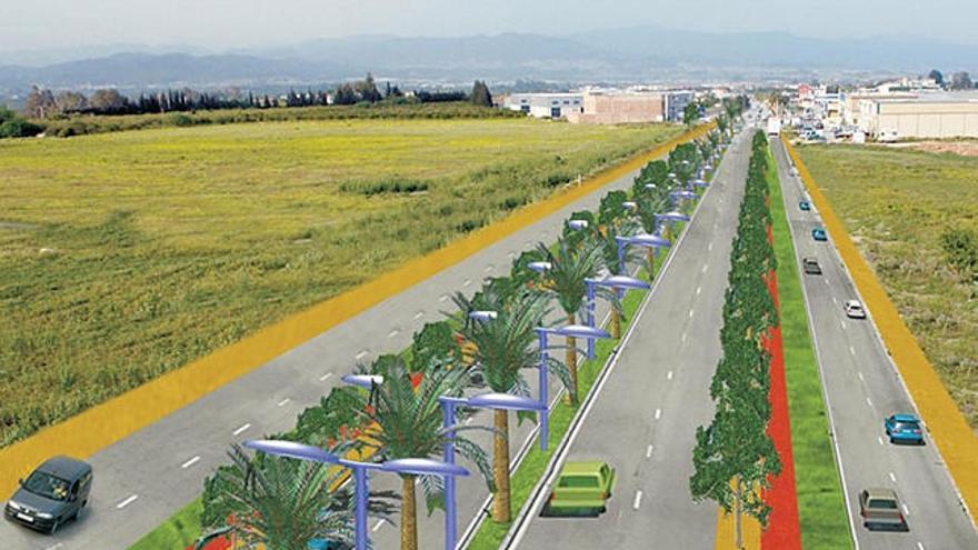 Mejoras. Imagen actual y futura del acceso a los polígonos.