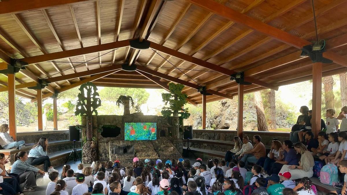 Actividad para escolares en el Jardín Botánico Viera y Clavijo celebrada en 2025.