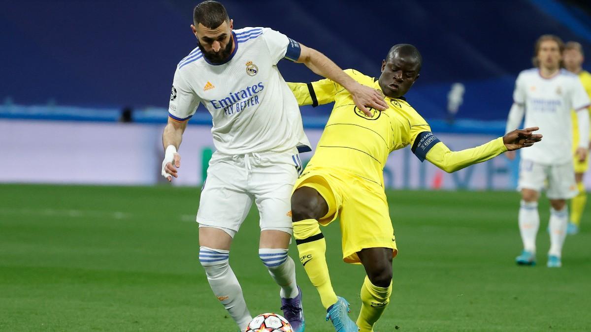 Benzema y Kanté, en un lance del encuentro