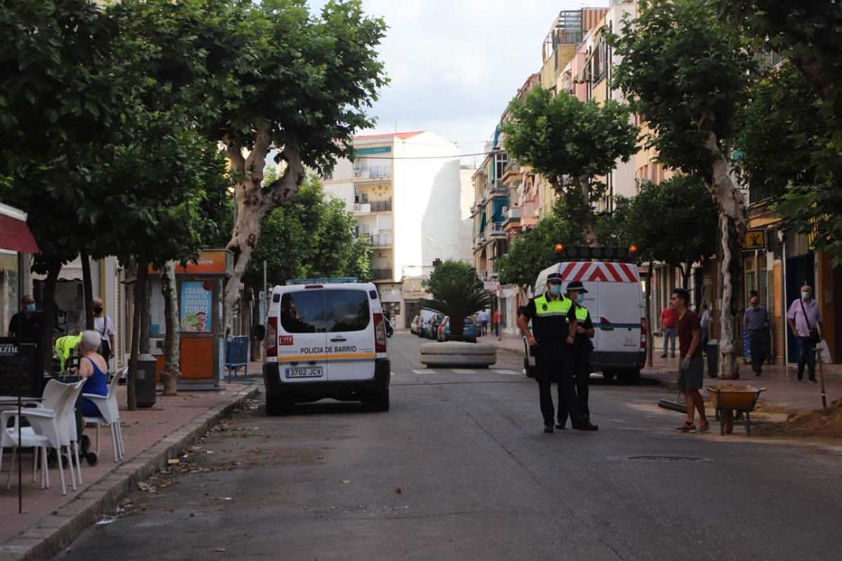 Preparativos para peatonalizar la Viñuela