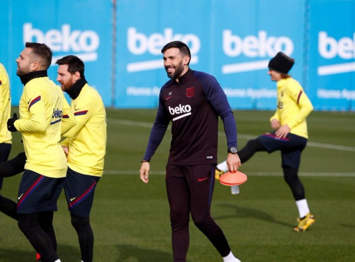 Sarabia, durante un entrenamiento