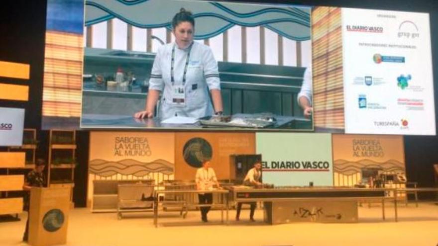 La cocinera Macarena de Castro, durante su intervención en el congreso San Sebastián Gastronomika.