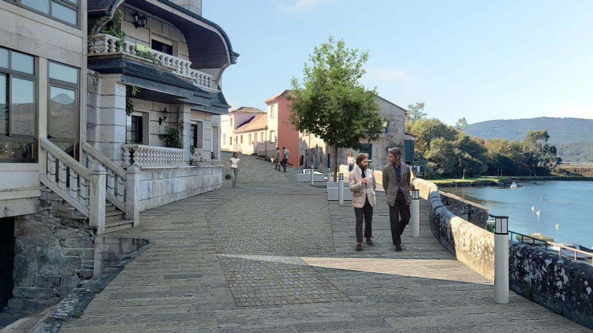 Infografía sobre el aspecto que tendrá la calle Roxelio Landeiro de Arcade.