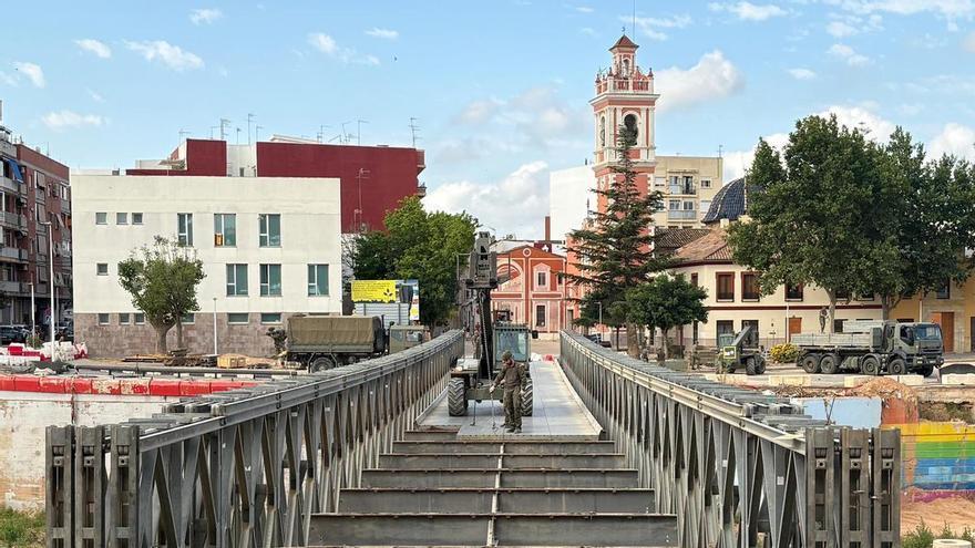 Adiós al puente militar que permitió unir las dos Picanyas tras la dana