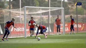 La selección española entrena remates a puerta antes del amistoso con Andorra