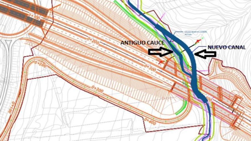 Las obras de la autovía Santiago-Lugo obligan a modificar el recorrido del río Ladrón para levantar un viaducto