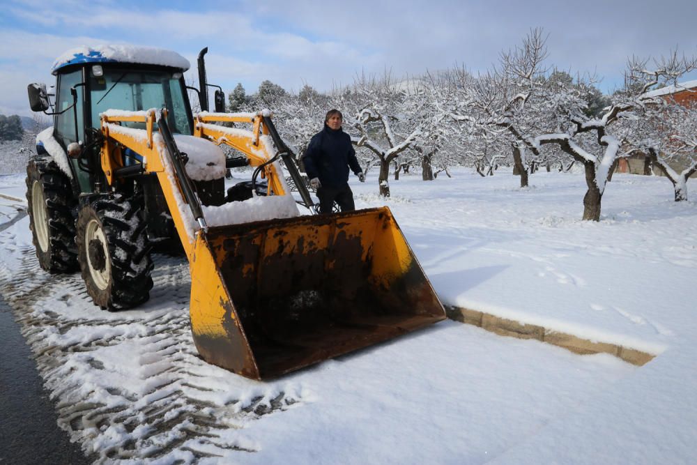 Los efectos de la nevada en Alcoy y comarca