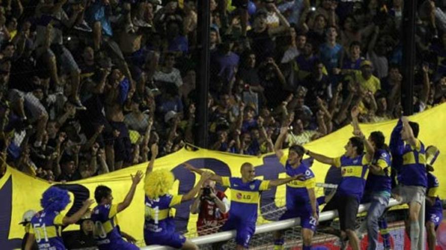 Euforia de los seguidores de Boca en Buenos Aires