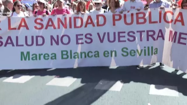 Manifestación de Marea Blanca en defensa de la Sanidad Pública