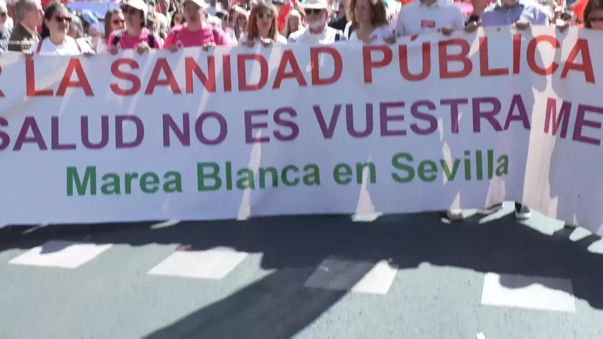 Manifestación de Marea Blanca en defensa de la Sanidad Pública