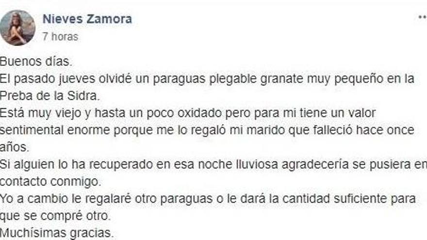 Desesperación por un paraguas: Una mujer lo pierde en Gijón y pide ayuda por su &quot;enorme valor&quot;