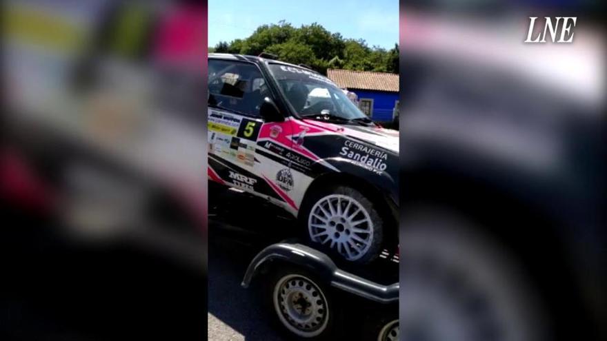 Herido un piloto de Grado tras sufrir un accidente en el Rallysprint Carbayin