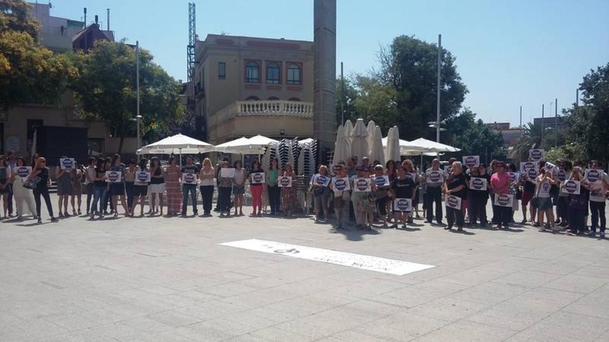 La concentración de esta mañana en Santa Coloma.