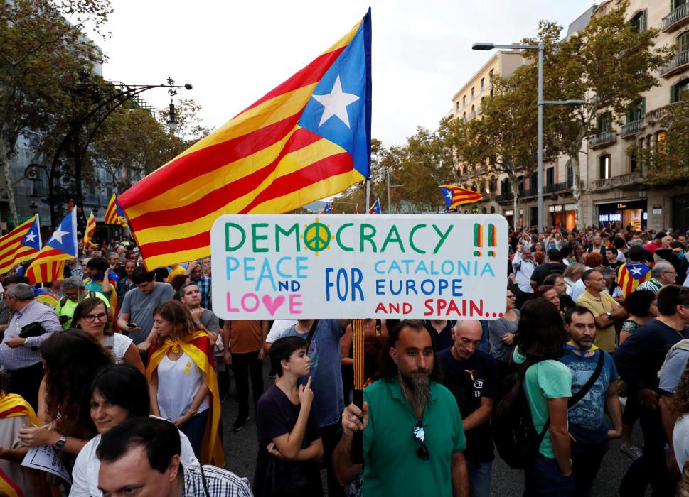 Manifestación en Barcelona en contra del artículo 155