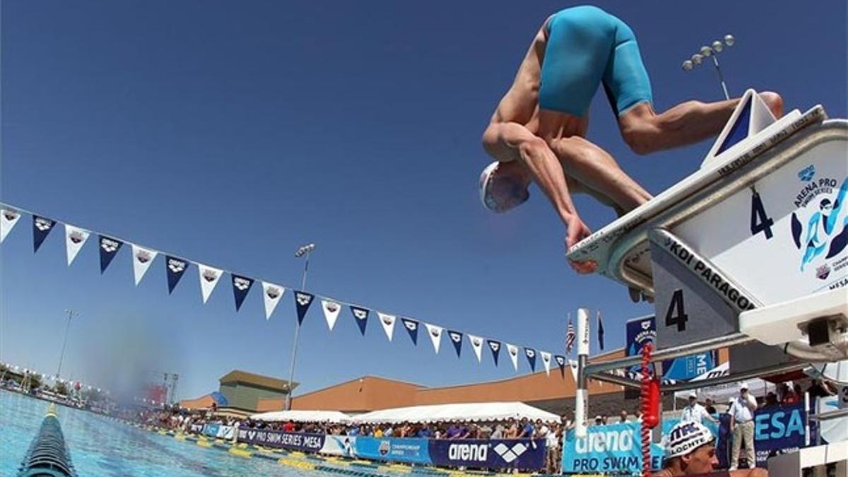 Phelps, durante las series de este sábado