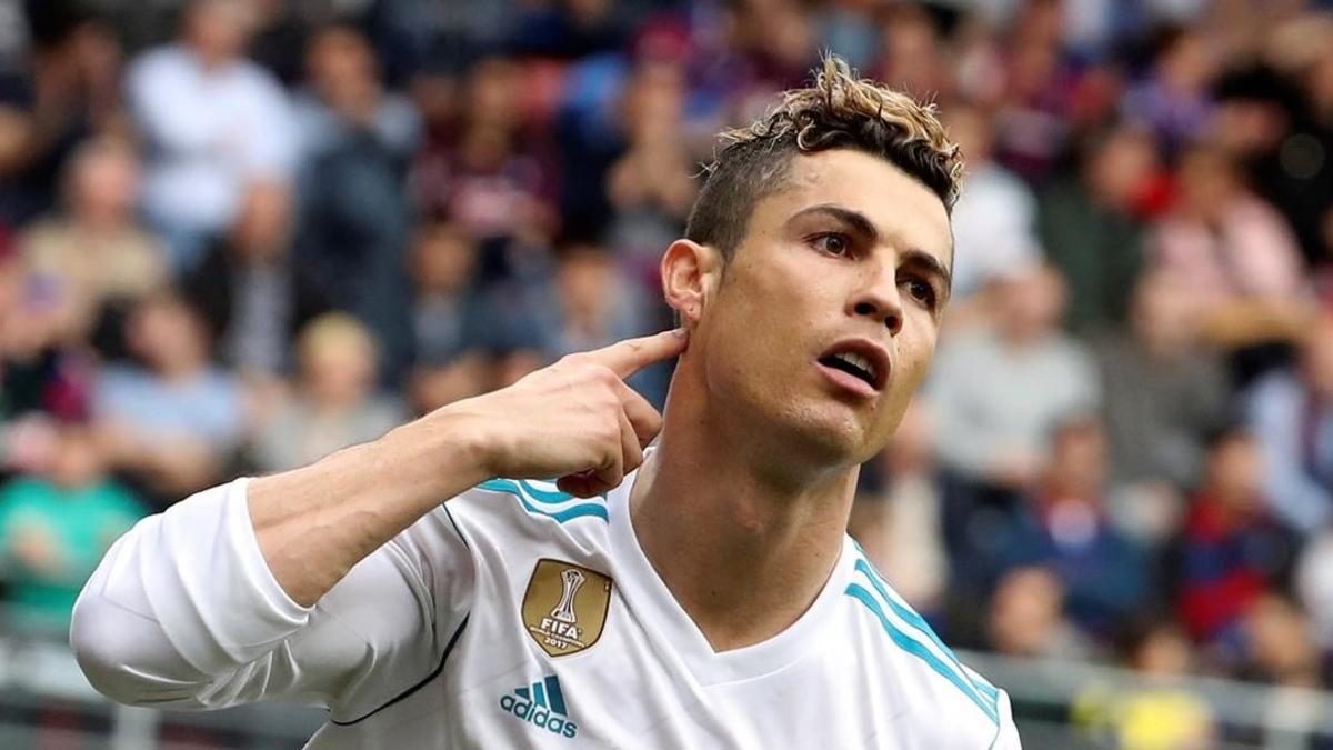 Cristiano celebra el 0-1 del Madrid ante el Eibar.