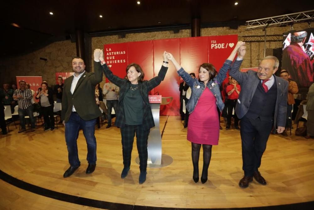 Mitin del PSOE y paseo de Carmen Calvo por Oviedo
