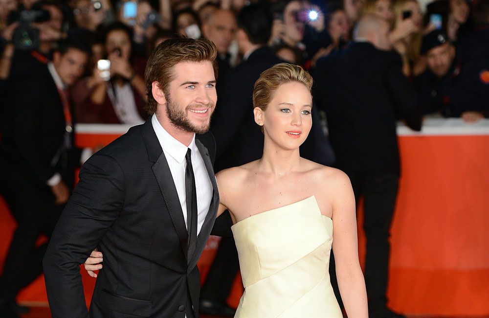 Jennifer Lawrence y Liam Hemsworth en la première de 'Los Juegos del Hambre'.