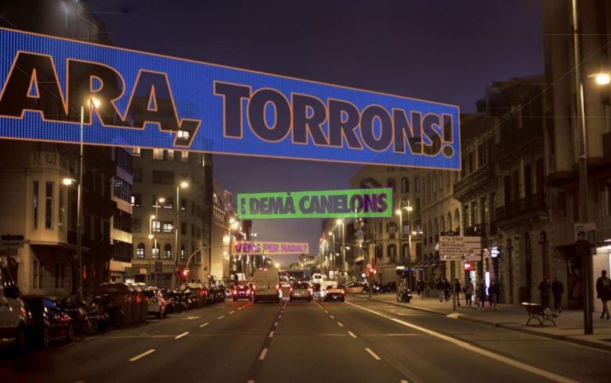 Recreación de las nuevas luces de Navidad en Aragó.
