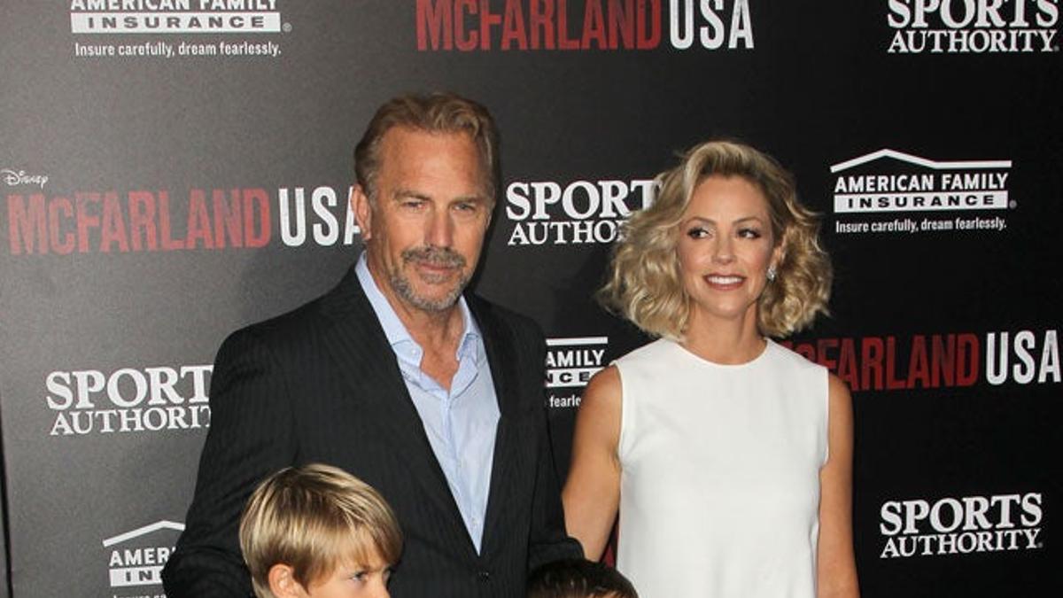 Premiere McFarland en Nueva York: Kevin-Costner, Christine-Baumgartner e hijos