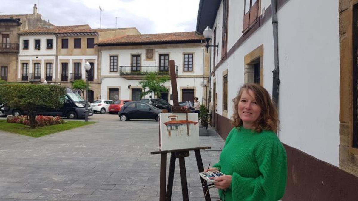 Una acuarelista en Villaviciosa