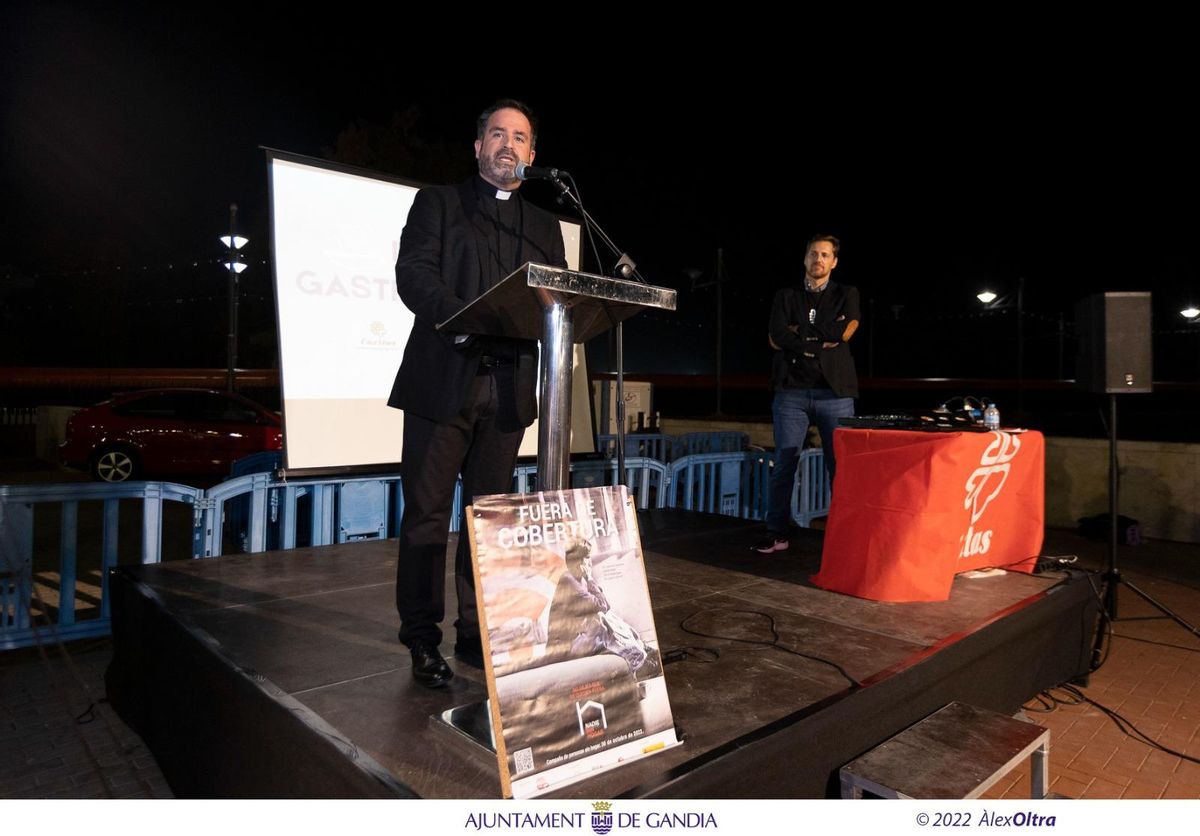 Juan José Monfort, en un acto de Cáritas en Gandia.