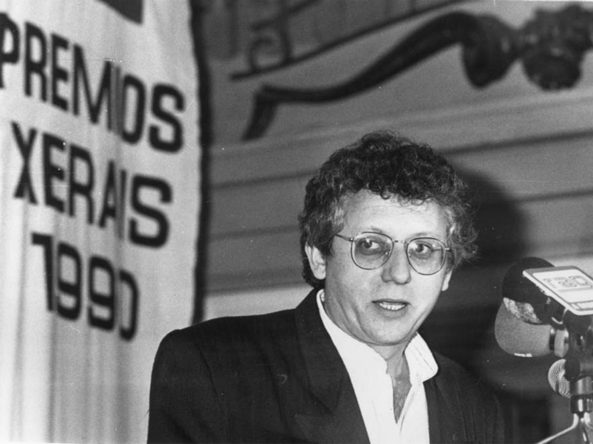 Alfonso Álvarez Cáccamo, na recollida do Premio Xerais. |   // G. FRAGA