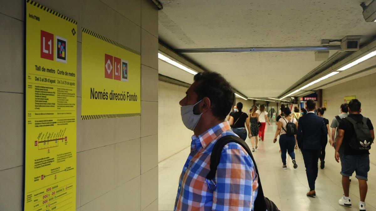 Obras en la L1 del metro entre Santa Eulàlia y Hospital de Bellvitge